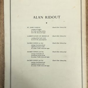 Alan Ridout Christmas Oratorio Chorus Part D63