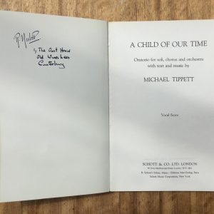 A Child of Our Time: An Oratorio by Michael Tippett, Schott, Vocal Score