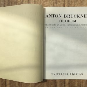 Anton Bruckner Te Deum Universal Edition UE 429