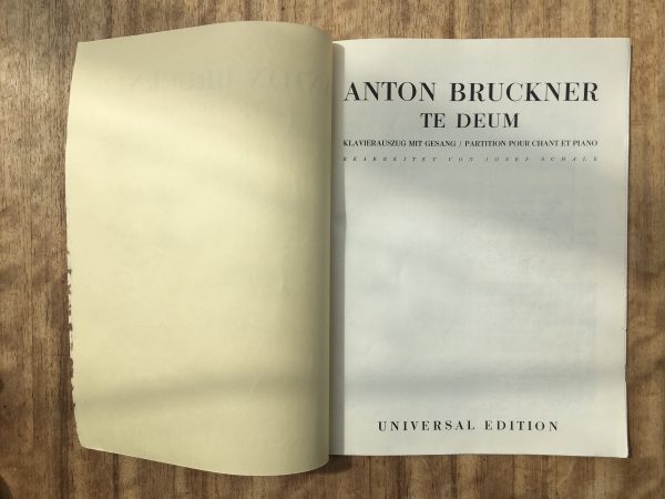 Anton Bruckner Te Deum Universal Edition UE 429