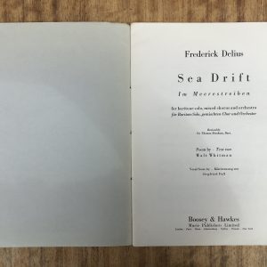 Frederick Delius Sea Drift for Baritone Solo, Mixed Chorus and Orchestra