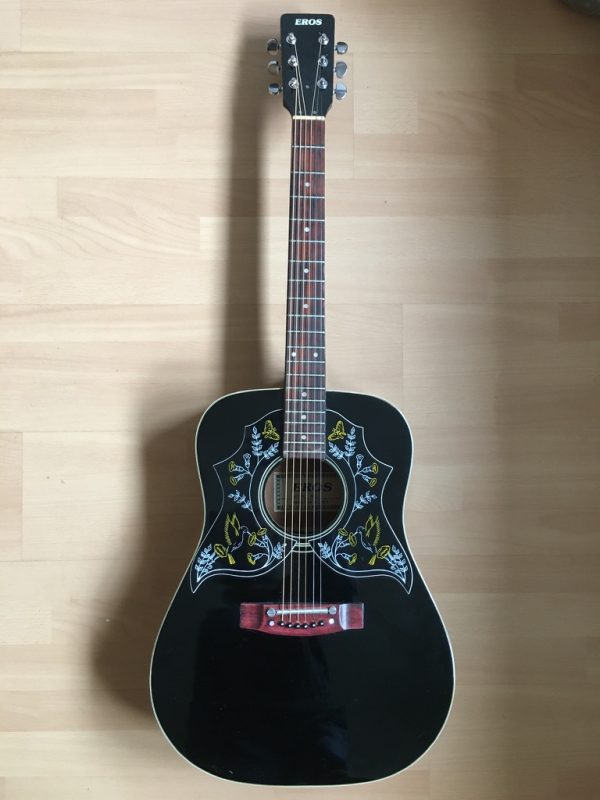 Eros Blackbird 1960s 70s Rare Acoustic Guitar Korea 6 string Hummingbird