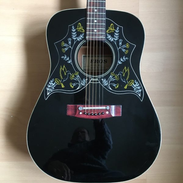 Eros Blackbird 1960s 70s Rare Acoustic Guitar Korea 6 string Hummingbird
