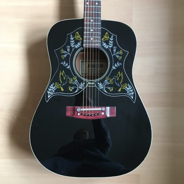 Eros Blackbird 1960s 70s Rare Acoustic Guitar Korea 6 string Hummingbird