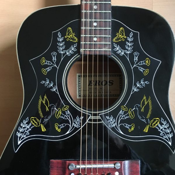 Eros Blackbird 1960s 70s Rare Acoustic Guitar Korea 6 string Hummingbird