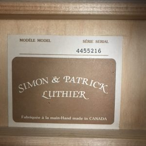 1994 Simon & Patrick S&P 6 Cedar Acoustic Guitar Natural Made in Canada