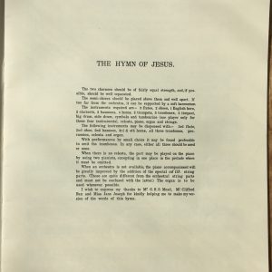 Holst: The Hymn of Jesus from Apocryphal Acts of St. John for two choruses, semi-chorus and full orchestra, op 37 (1919)