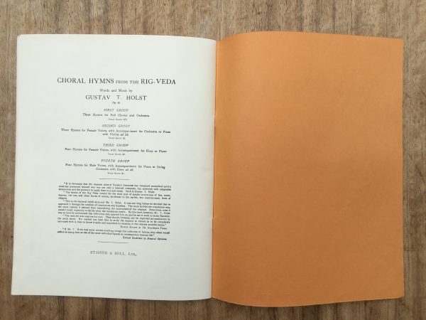 Holst: The Hymn of Jesus from Apocryphal Acts of St. John for two choruses, semi-chorus and full orchestra, op 37 (1919)