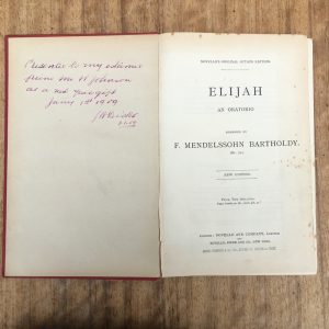 Mendelssohn Elijah Novello's Edition 1903