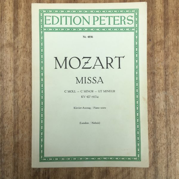 Mozart Missa C Minor Piano Score Edition Peters