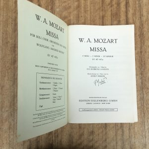 Mozart Missa C Minor Piano Score Edition Peters
