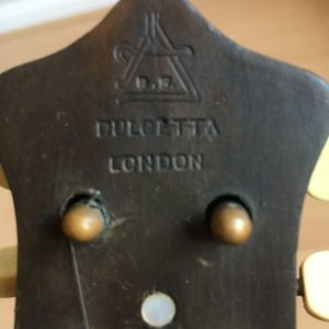 Vintage Dulcetta London Mandolin Banjo, Banjolin with faux crocodile skin hard case