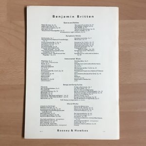Britten: Ballad of Heroes Vocal Score Boosey and Hawkes