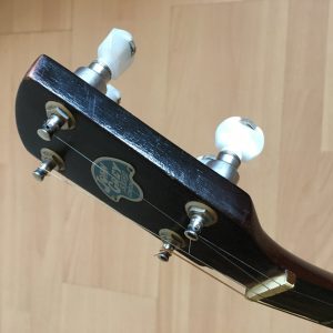 John Grey & Sons 5-String Banjo with Case. Blue logo
