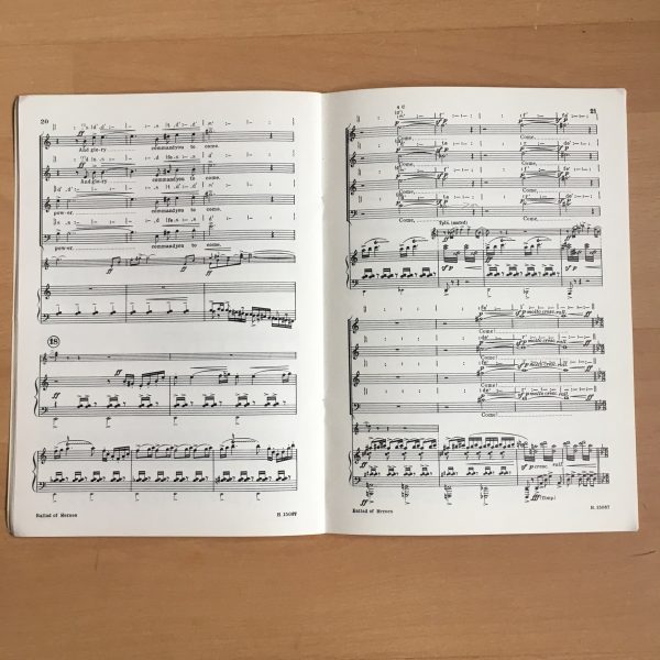 Britten: Ballad of Heroes Vocal Score Boosey and Hawkes