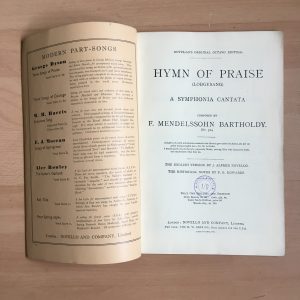 Mendelssohn: Hymn of Praise (Lobgesang) Novello Edition