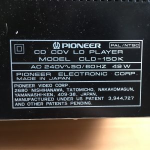 1993 Pioneer CLD-150K LaserDisc