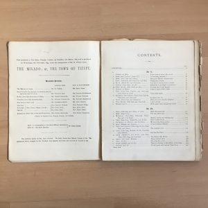 Gilbert and Sullivan: The Mikado Vocal Score Chappell 1895