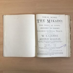 Gilbert and Sullivan: The Mikado Vocal Score Chappell 1895