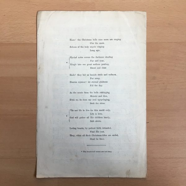 Christmas Bells Carol Pearson & Gaul by Novello 1894