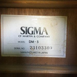 Sigma DM-5 Guitar 1973 Made for CF Martin & Company Made In Japan