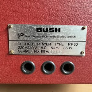 Vintage Bush RP 60 1960s Tube/Valve Record Player Red Made in Great Britain