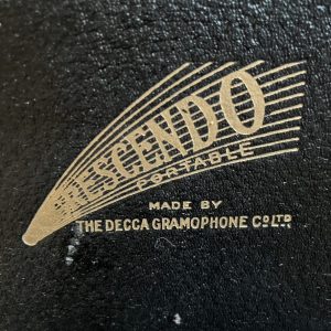 Antique 1920s Decca Crescendo Portable Wind Up Gramophone w/ BANDMASTER soundbox
