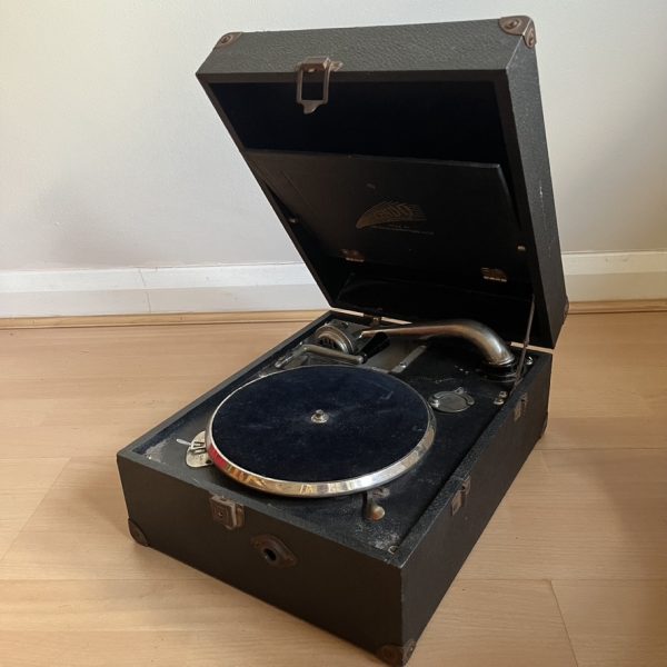 Antique 1920s Decca Crescendo Portable Wind Up Gramophone w/ BANDMASTER soundbox