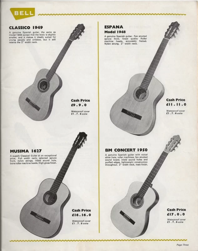 bm spain classical guitars bells catalogue