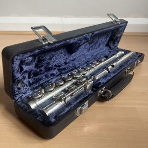 Vintage Earlham Silver Flute in Case. Engraved EARLHAM 