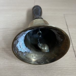 Vintage Bell Small Hand Bell Wooden Handle Brass Collectible