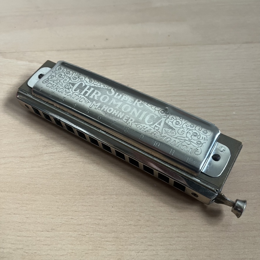 Vintage Super Chromonica M. Hohner Pre War Chromatic Harmonica Key G with Star