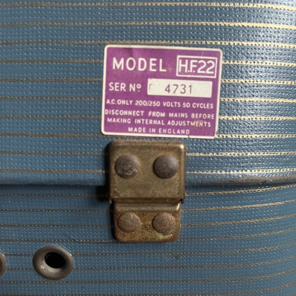 1950/60s Vintage Fidelity Portable Record Player Model HF22