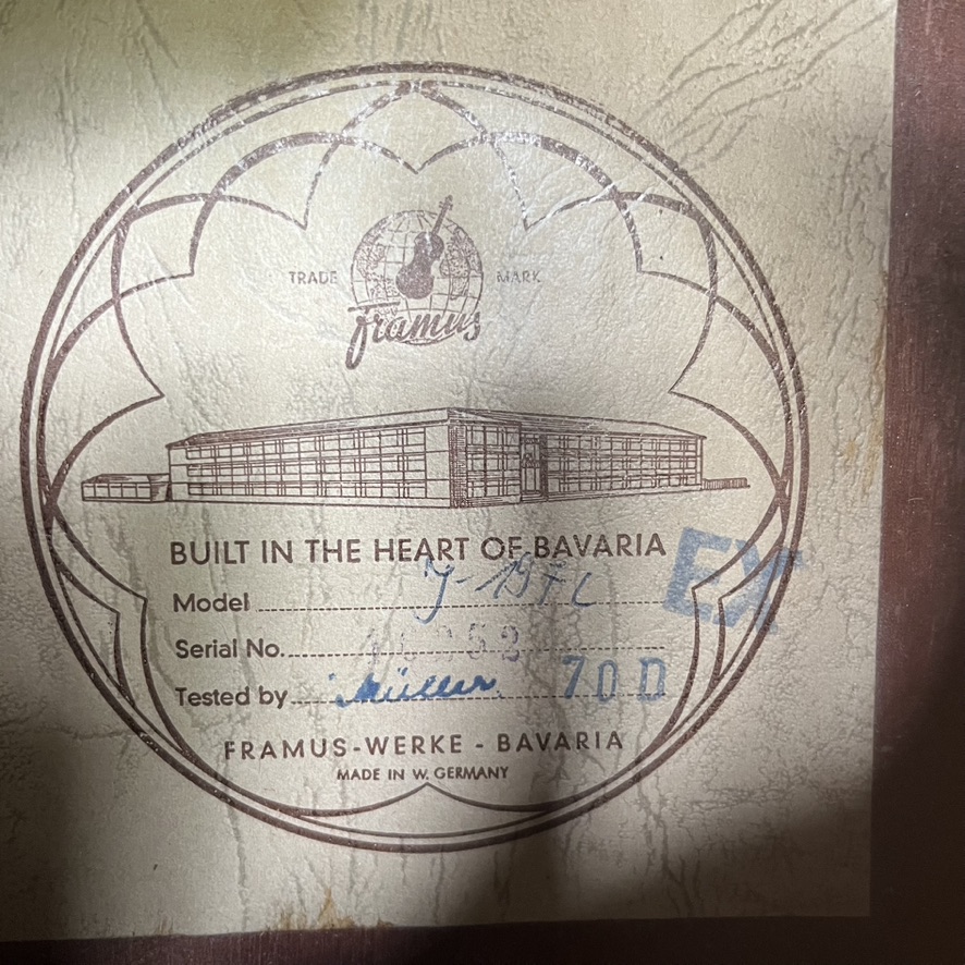 1970 Framus J-197-L Jumbo Acoustic Guitar Made in Germany