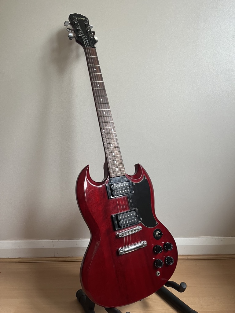 1995 Epiphone SG Electric Guitar Wine Red Made In Korea Samick