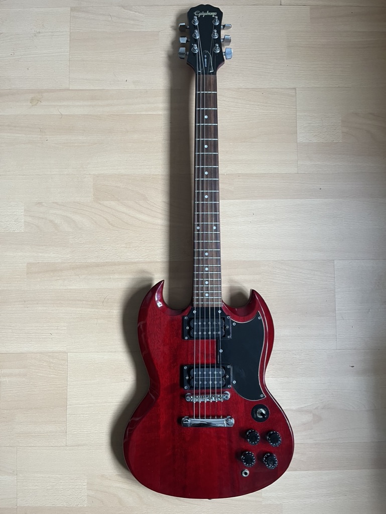 1995 Epiphone SG Electric Guitar Wine Red Made In Korea Samick