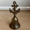 Vintage Brass Nautical Hand Bell with Roped Anchor