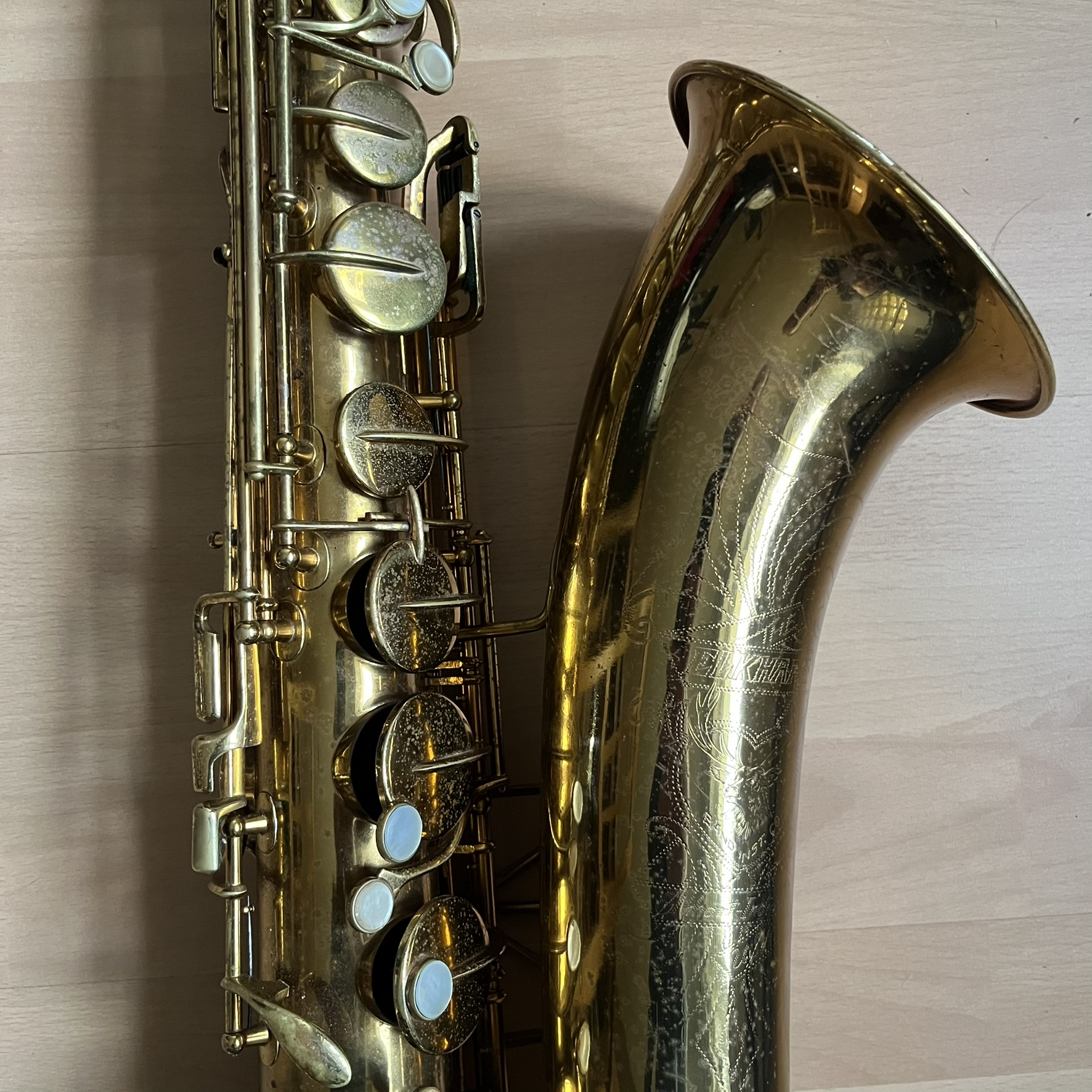 Vintage Elkhart Tenor Saxophone Band Inst Co Made in USA w/ Hard Case