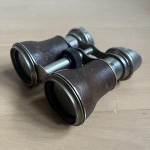Antique Sporting Field Binoculars Opera Glasses Leather Nickel