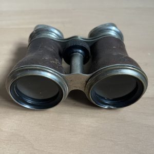 Antique Sporting Field Binoculars Opera Glasses Leather Nickel