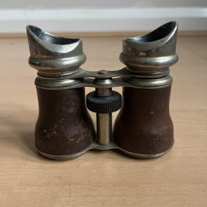 Antique Sporting Field Binoculars Opera Glasses Leather Nickel