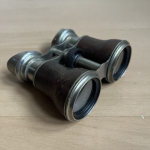 Antique Sporting Field Binoculars Opera Glasses Leather Nickel