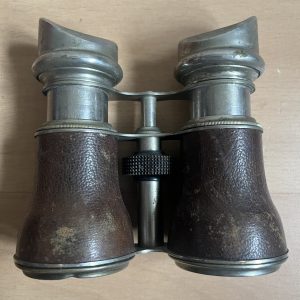 Antique Sporting Field Binoculars Opera Glasses Leather Nickel