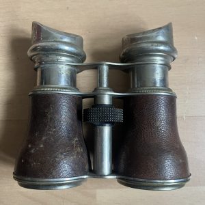 Antique Sporting Field Binoculars Opera Glasses Leather Nickel