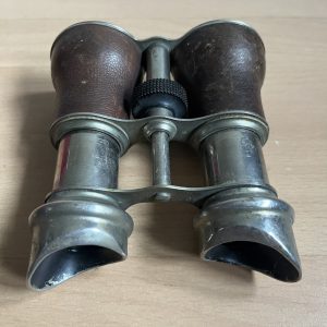 Antique Sporting Field Binoculars Opera Glasses Leather Nickel