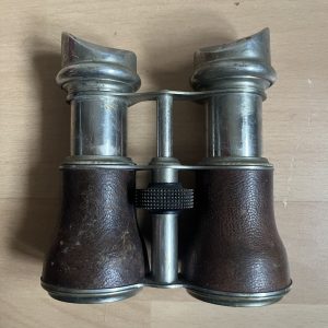Antique Sporting Field Binoculars Opera Glasses Leather Nickel