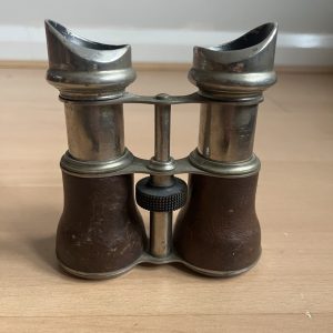 Antique Sporting Field Binoculars Opera Glasses Leather Nickel