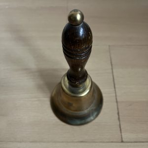 Vintage Bell Small Hand Bell Wooden Handle Brass Collectible