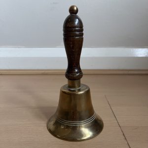 Vintage Bell Small Hand Bell Wooden Handle Brass Collectible