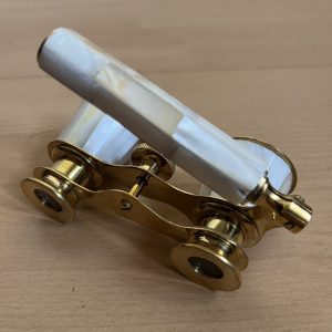 Opera Glasses Brass Mother of Pearl Binoculars with Arm